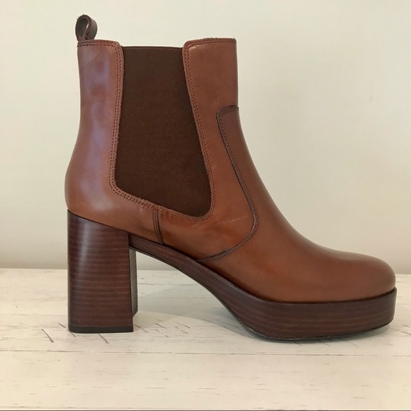 Pons Quintana Nepal Legno Brown leather platform ankle boots. Size 10. NWT - Picture 9 of 15